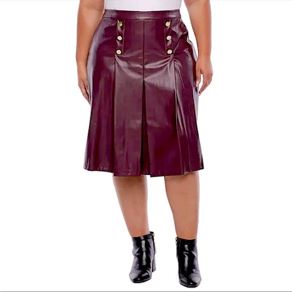 Liz Claiborne Dresses & Skirts - Liz Claiborne Faux Leather Woman’s Plus Size 20W Color is Wine Tasting NWT